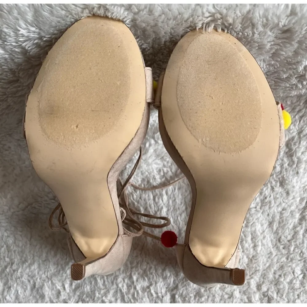 NWOB Hazel Pom Pom Embellished Heels by JUSTFAB